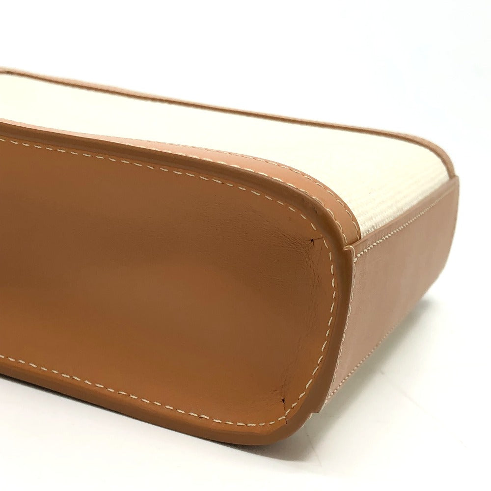 CELINE Shoulder Bag Canvas / leather beige logo Vertical hippo mini Women
