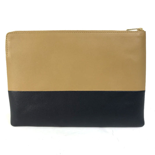 CELINE Clutch bag leather Brown Two-tone By color Women