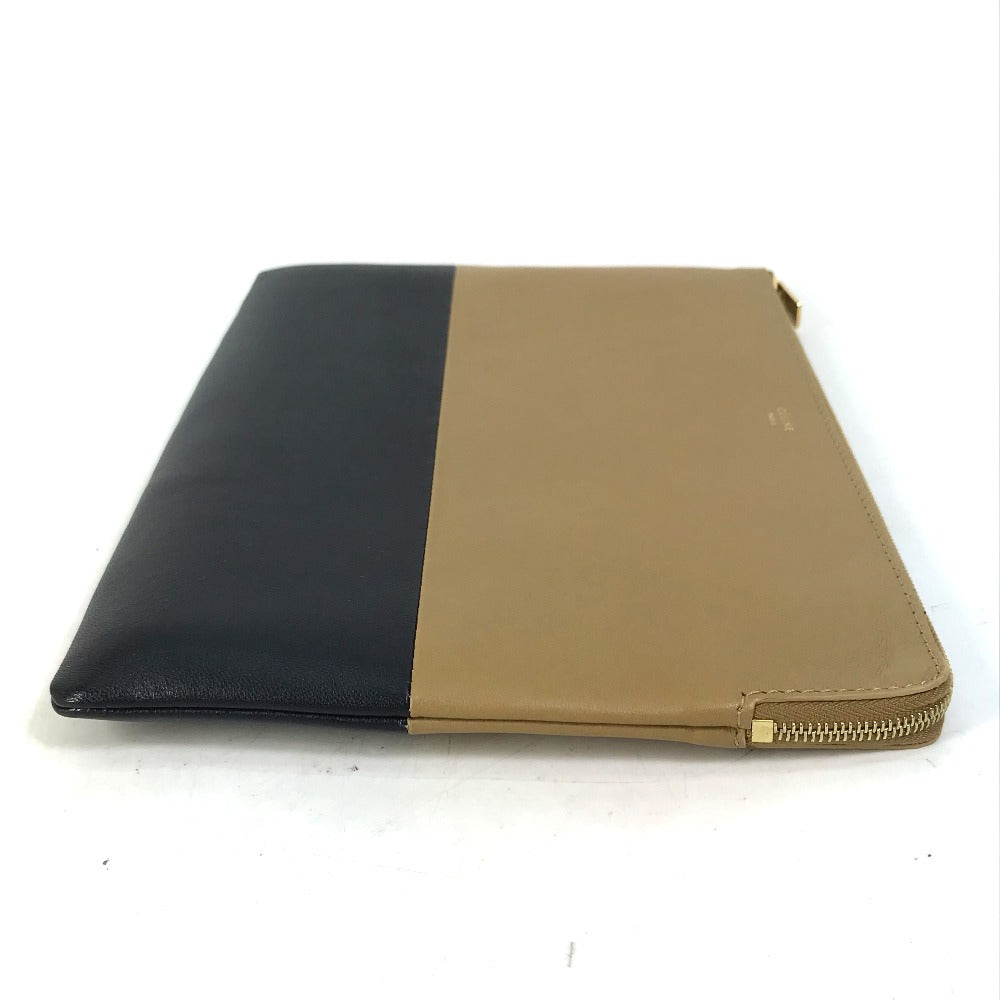 CELINE Clutch bag leather Brown Two-tone By color Women