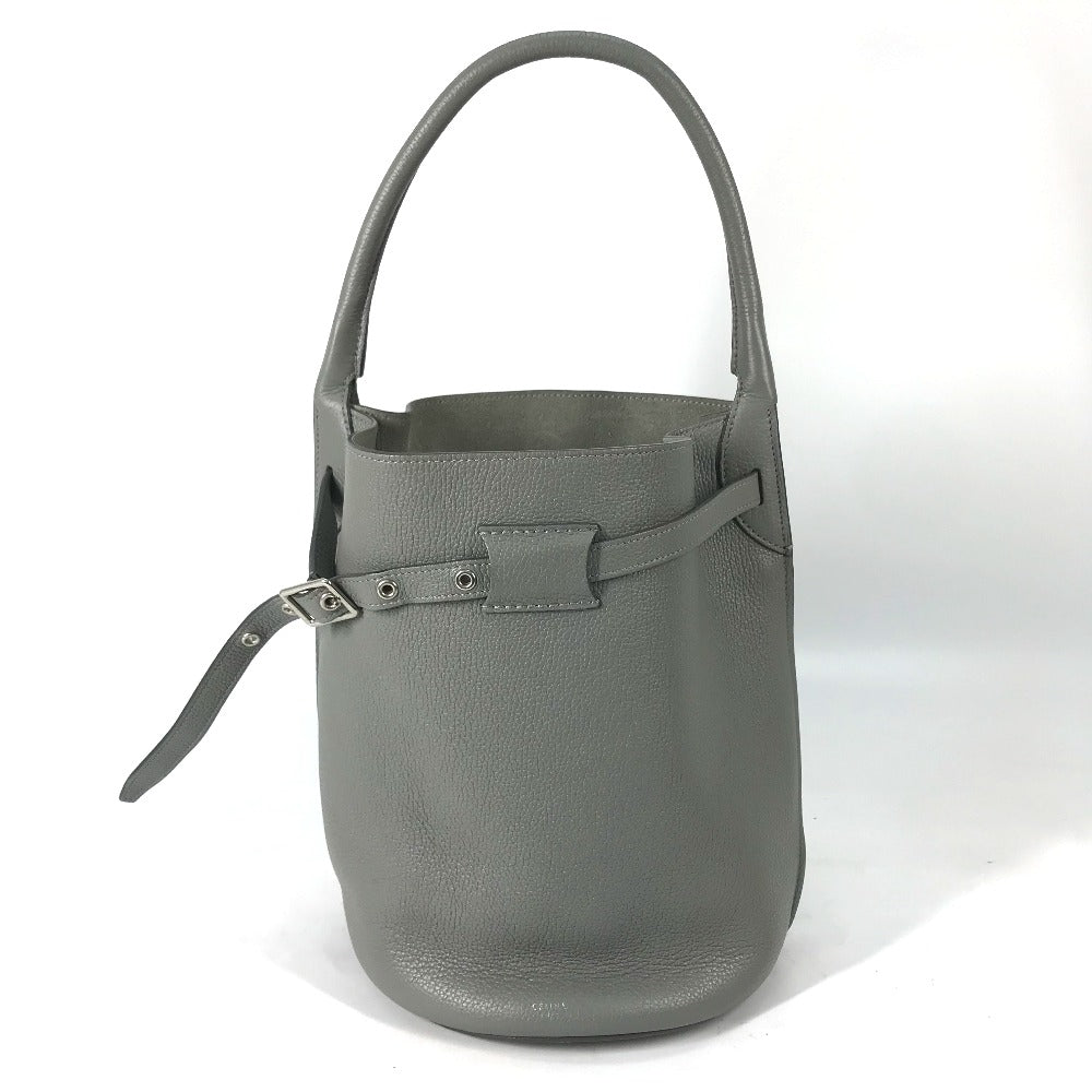 CELINE Handbag leather gray Shoulder bag with pouch Big bag Bucket Women Secondhand