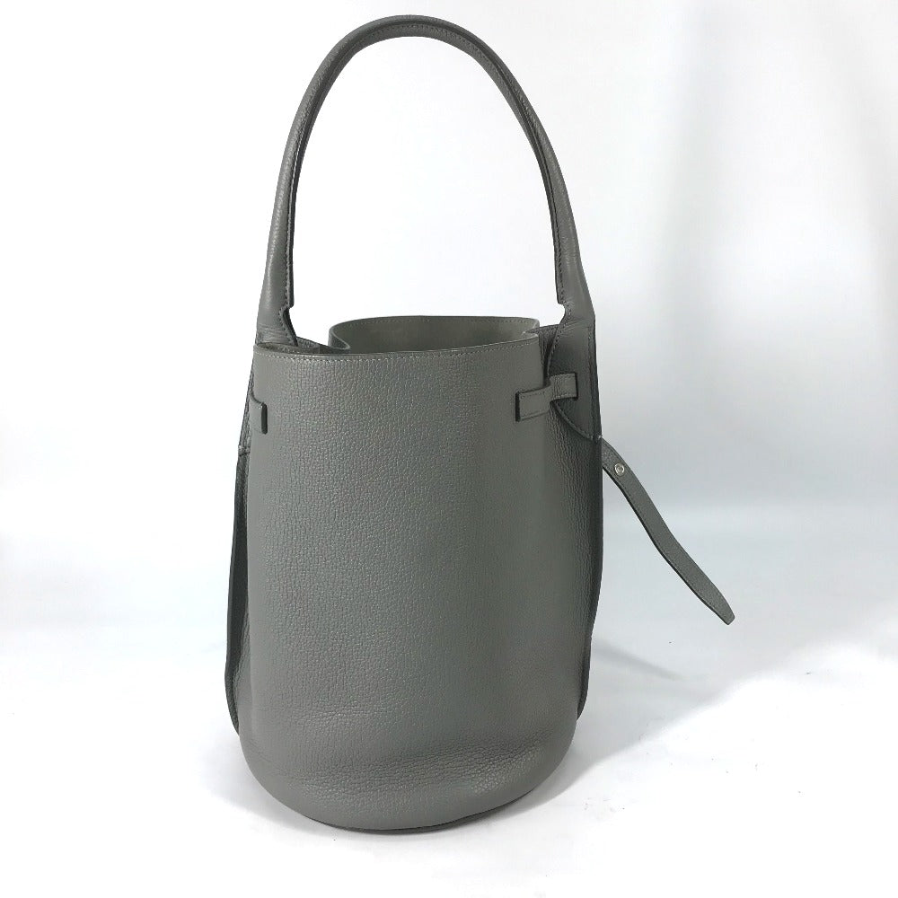 CELINE Handbag leather gray Shoulder bag with pouch Big bag Bucket Women Secondhand