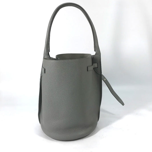 CELINE Handbag leather gray Shoulder bag with pouch Big bag Bucket Women Secondhand