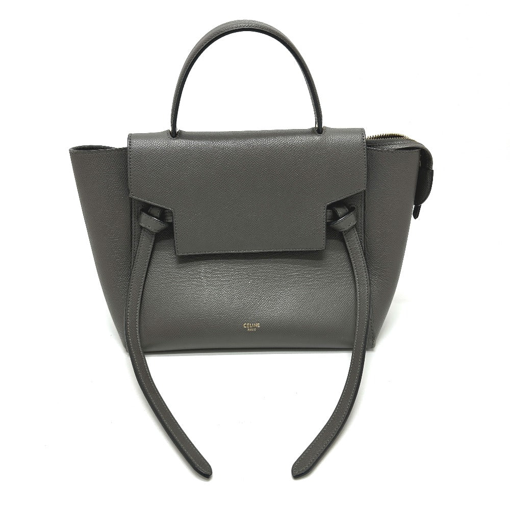 CELINE Handbag leather gray logo Belt bag micro Women