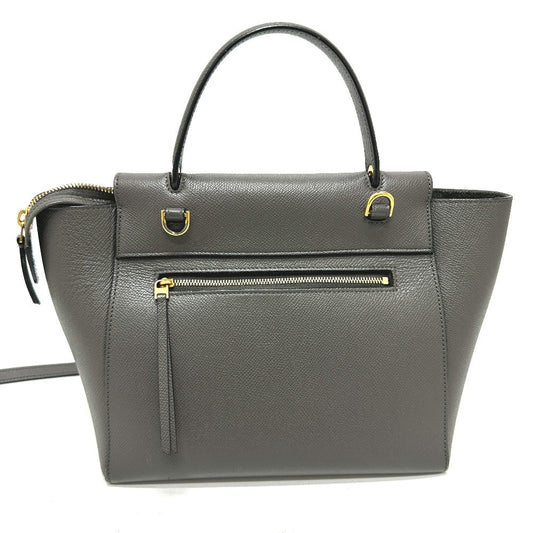 CELINE Handbag leather gray logo Belt bag micro Women