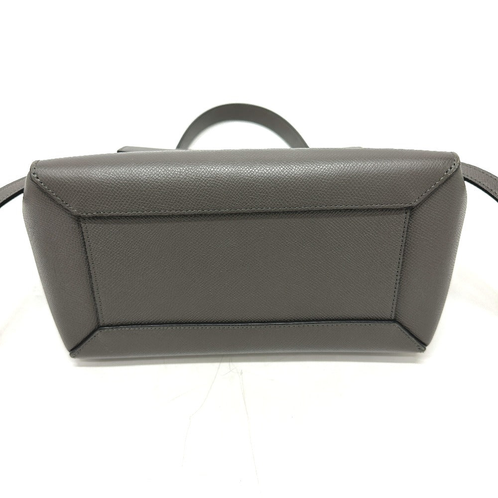 CELINE Handbag leather gray logo Belt bag micro Women