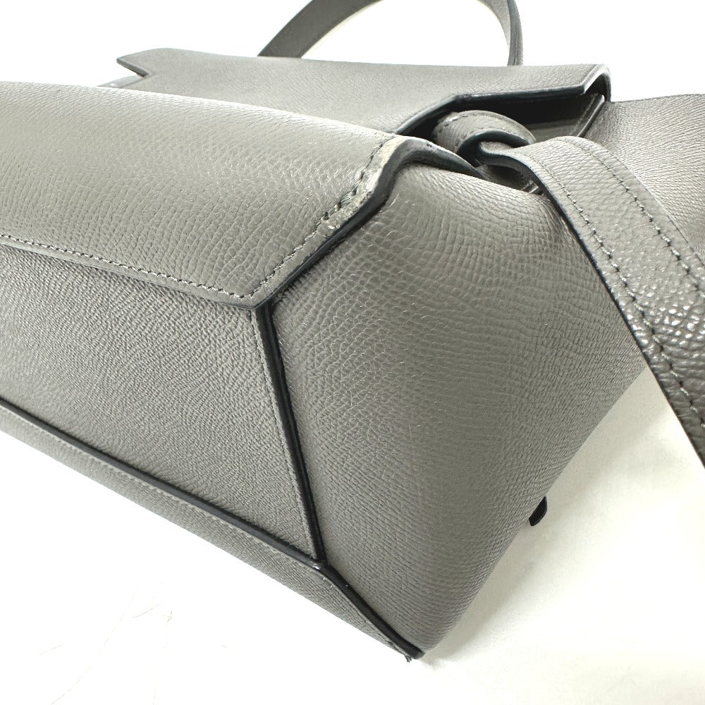 CELINE Handbag leather gray logo Belt bag micro Women