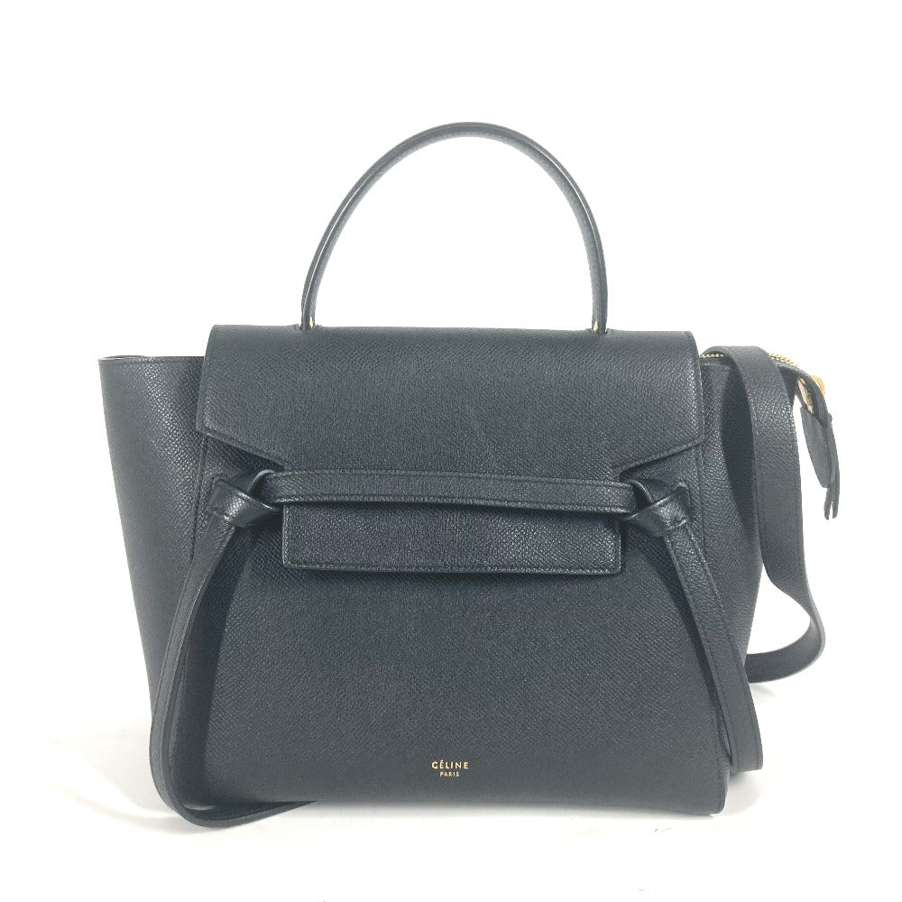 CELINE Handbag leather black Micro Tote Bag Belt bag Women