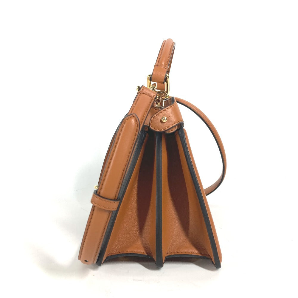 FENDI Shoulder Bag 8BN335 leather Brown Peekaboo ISeeU Petit