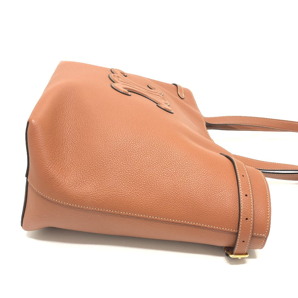 CELINE Tote Bag leather Brown Small Hippo Anais Cuir Triomphe Women