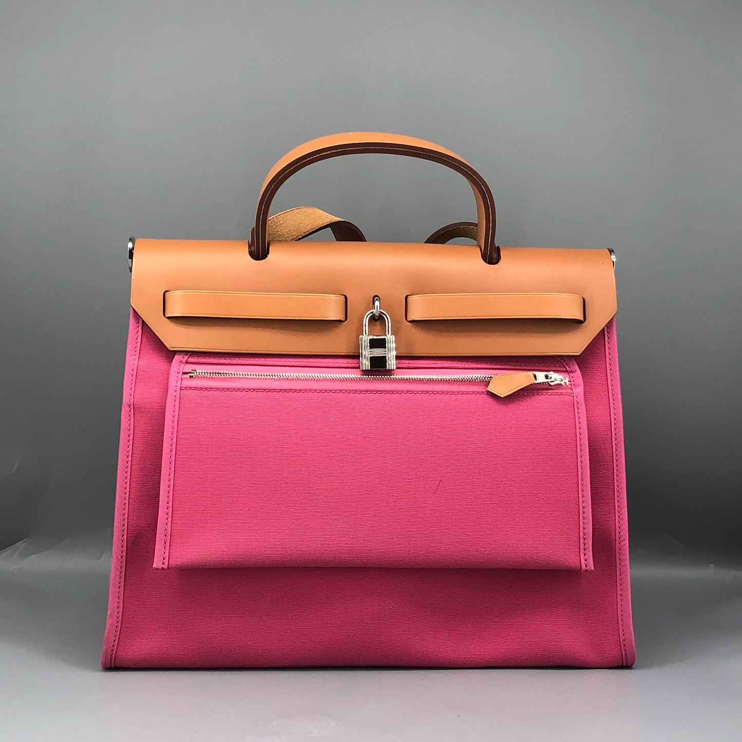 Hermes 2011 Pink Canvas Herbag 31 Shoulder Bag