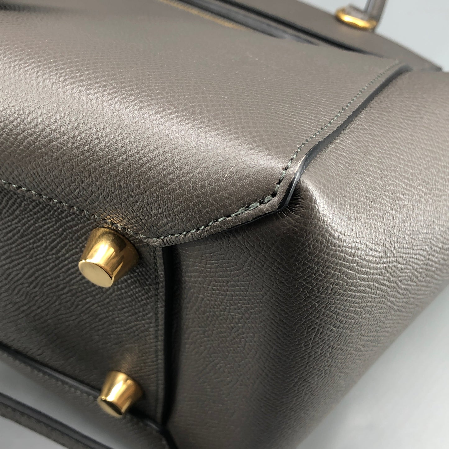 Celine Mini Belt Bag Grey Grained Leather Handbag