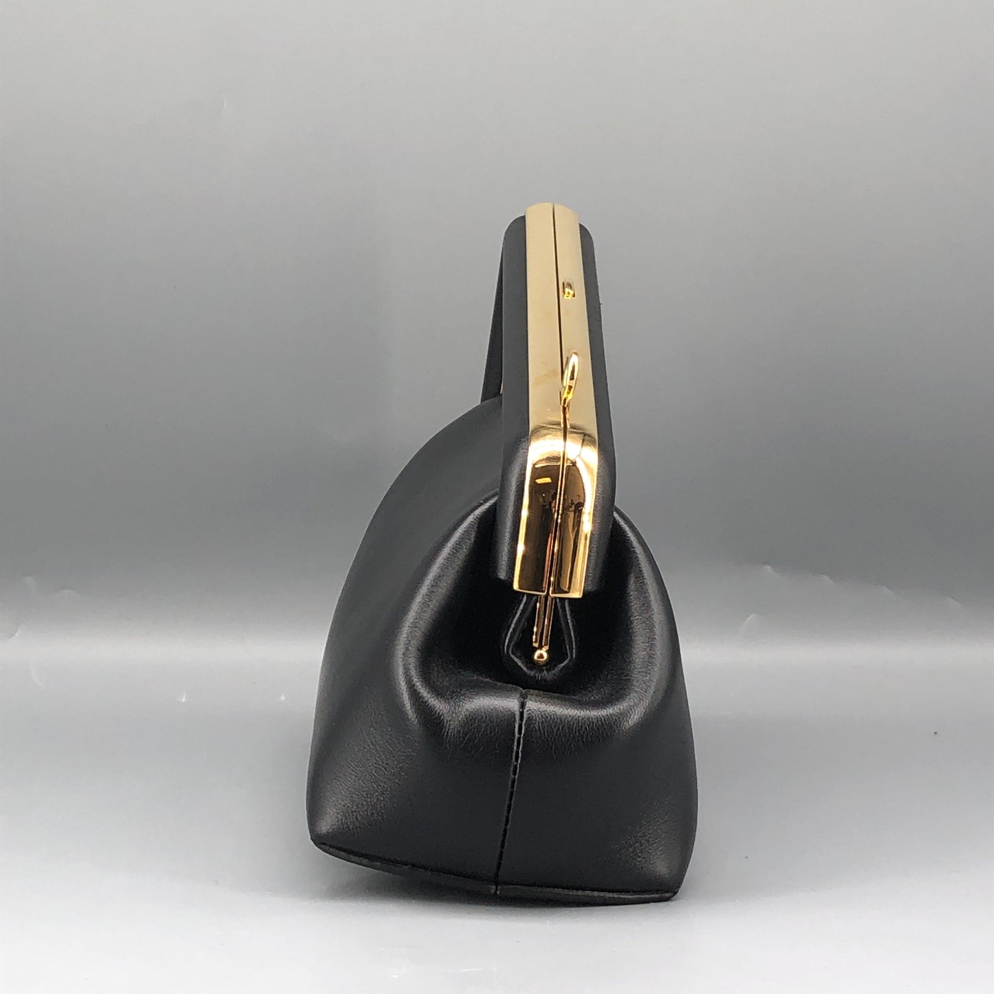 Fendi First Smooth Calfskin Clutch Crossbody Bag Black