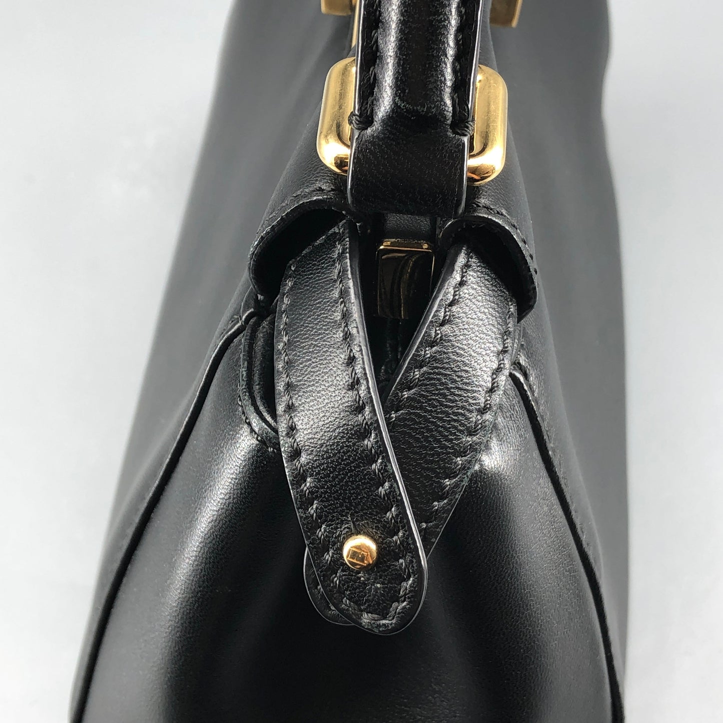 Fendi Peekaboo Mini Black Smooth Calf Leather Handbag