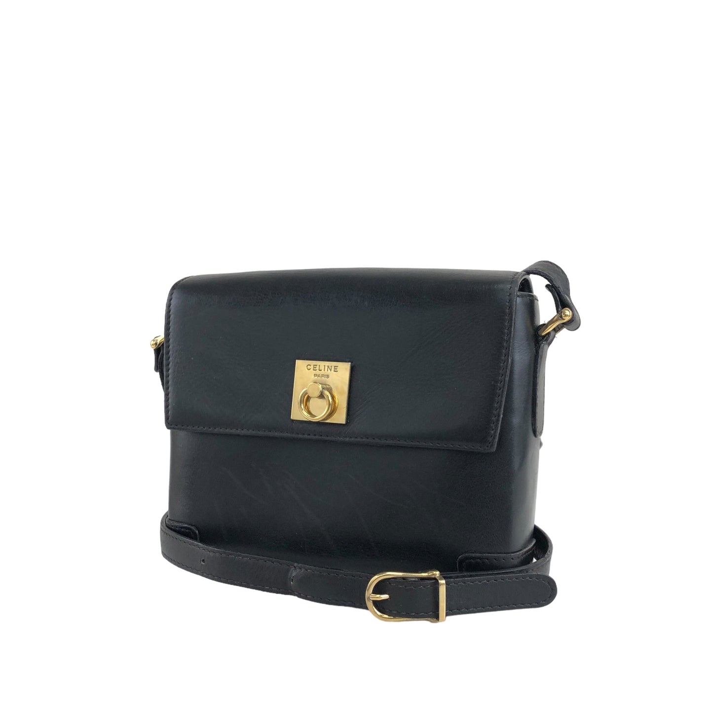 CELINE Gancini Shoulder bag Black ruhbm2