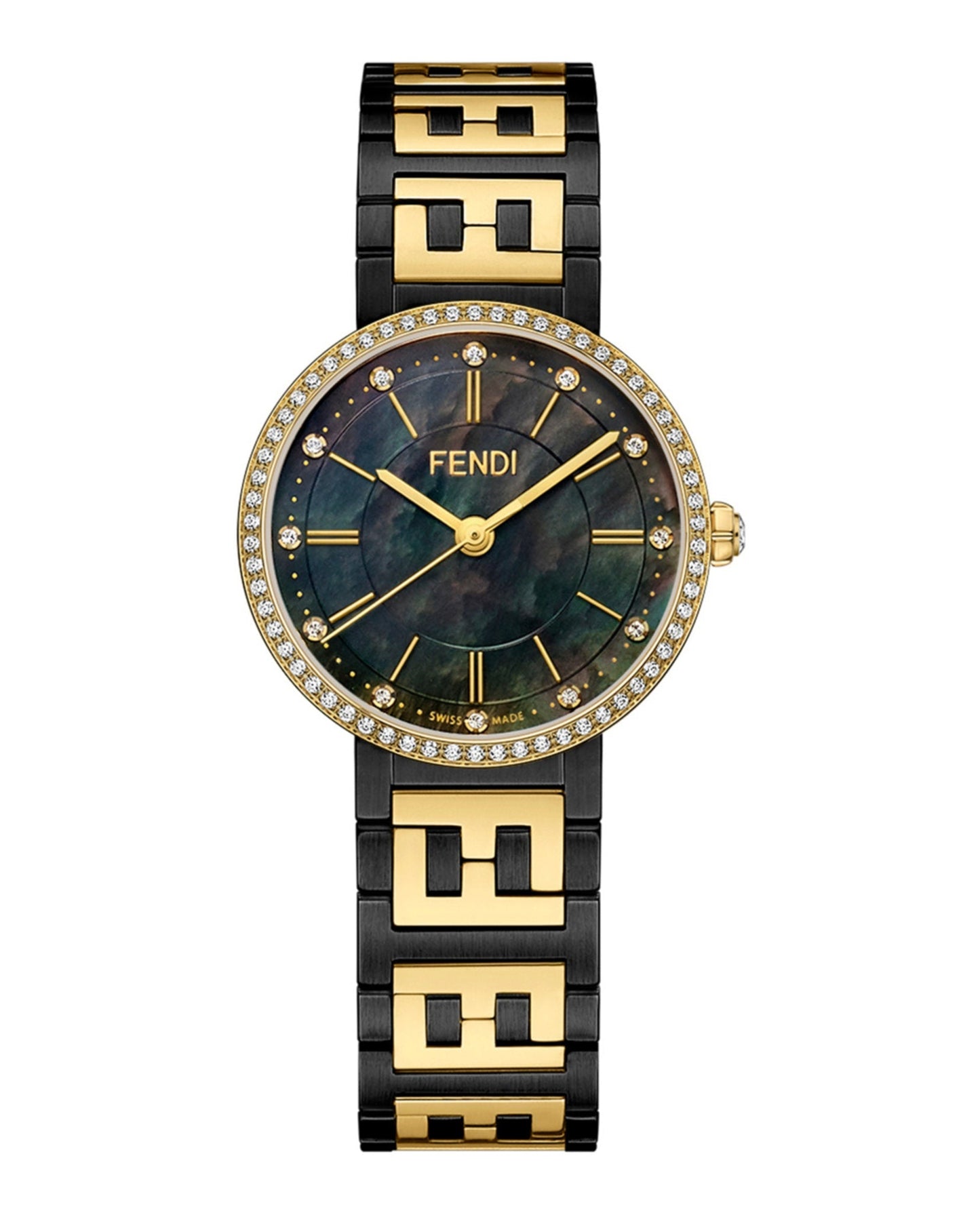Fendi Womens Two Tone 29mm Bracelet Fashion Watch