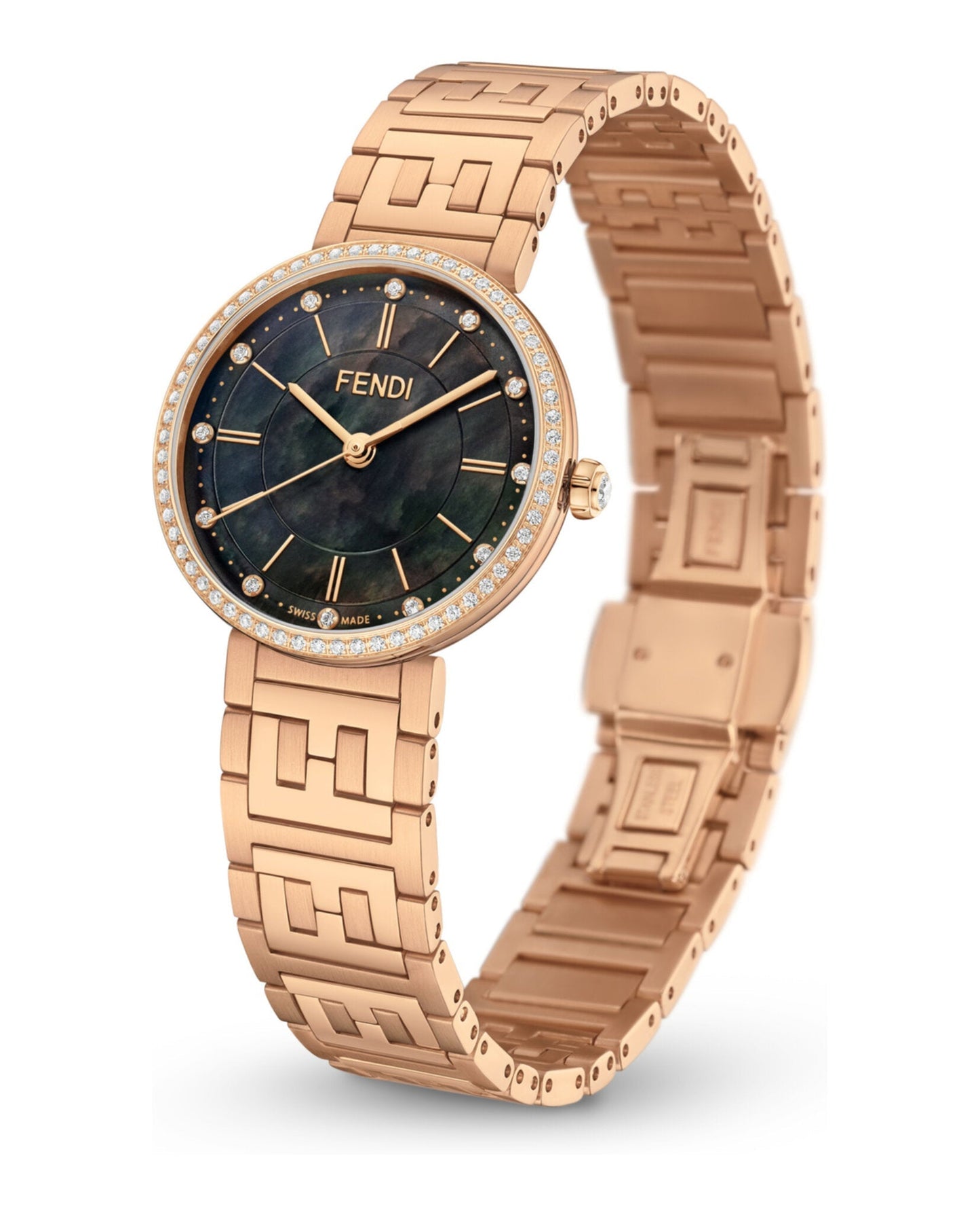 Fendi Womens Rose Gold 29mm Bracelet Fashion Watch