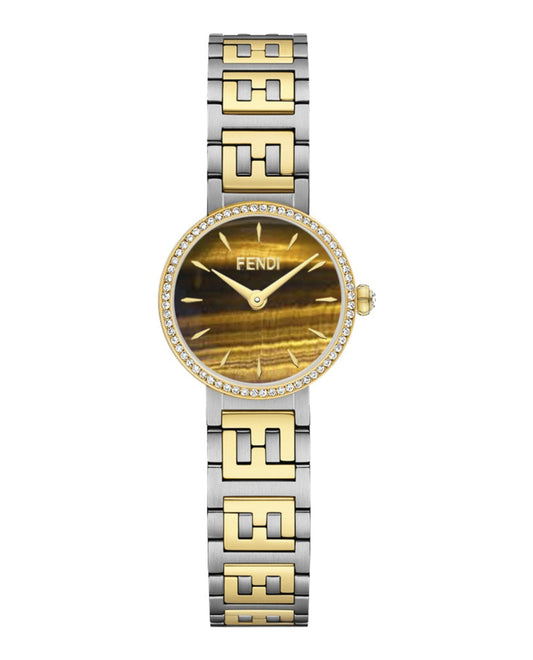 Fendi Womens Two Tone 19mm Bracelet Fashion Watch