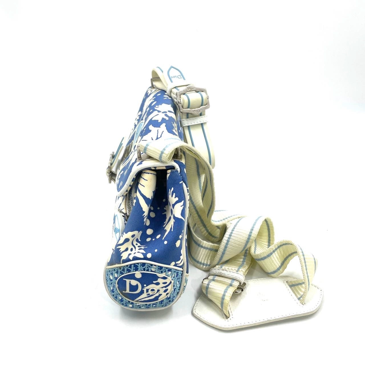 Dior Surf Chick Shoulder Bag Blue and White Chinese Porcelain Print