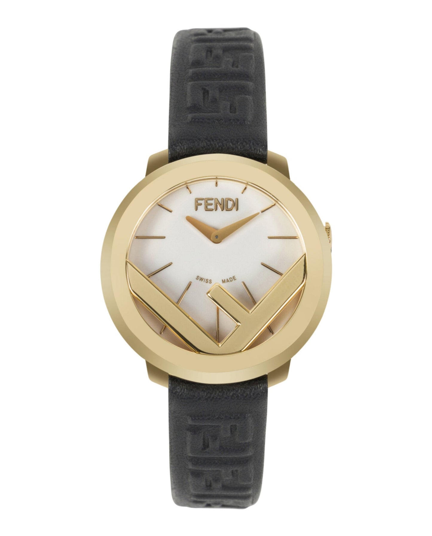 Fendi Womens Gold 28mm Strap Fashion Watch