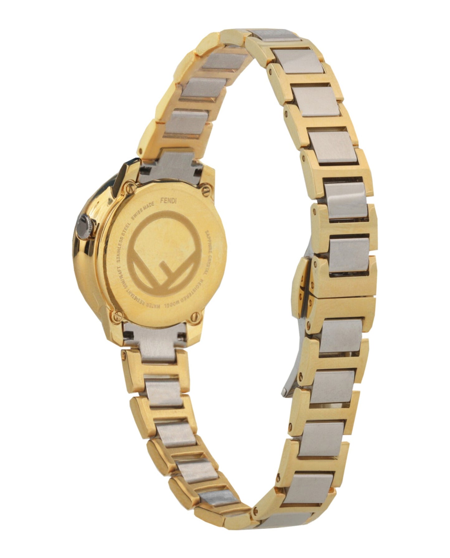 Fendi Womens Two Tone 28mm Bracelet Fashion Watch
