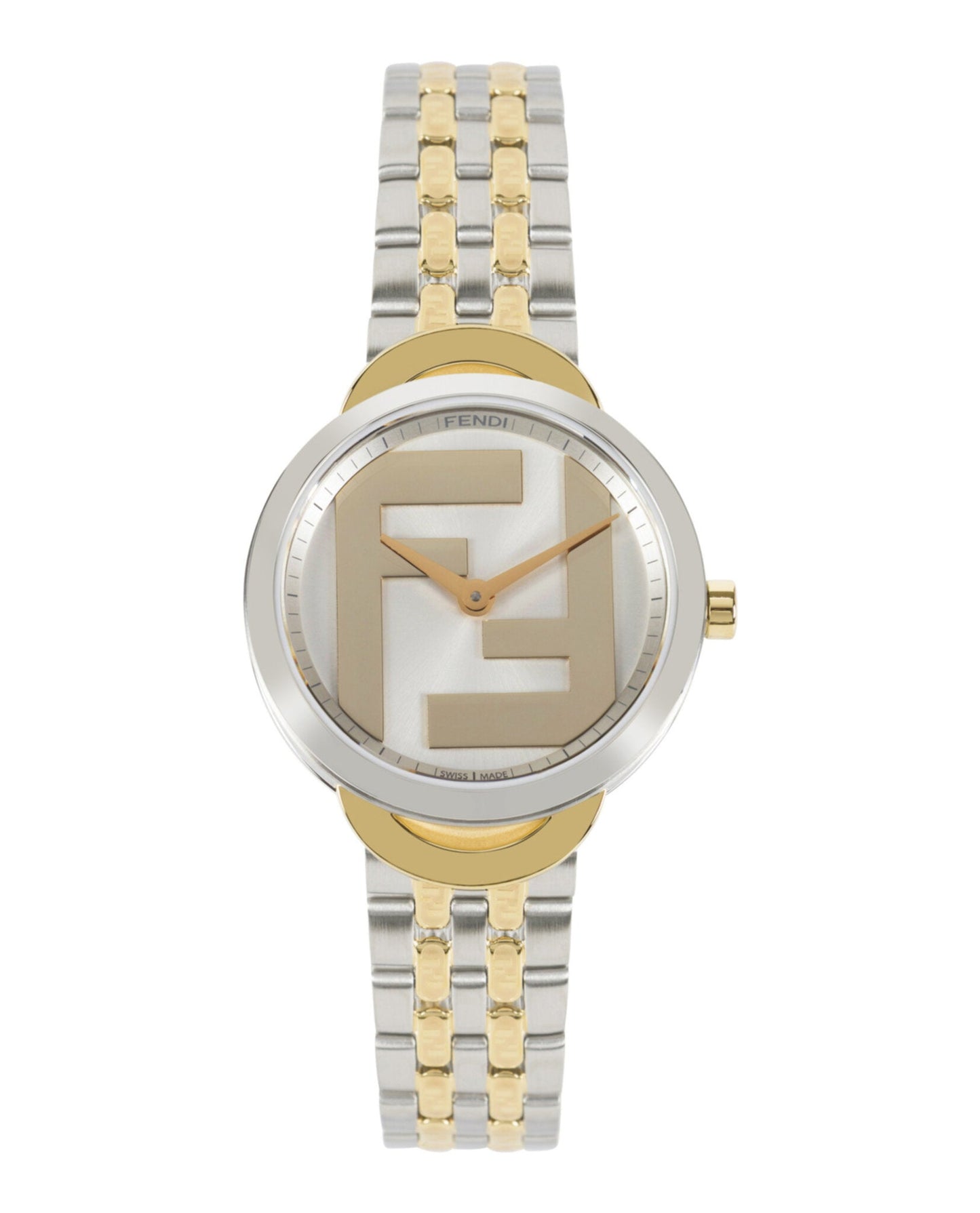 Fendi Womens Two Tone 30mm Bracelet Fashion Watch