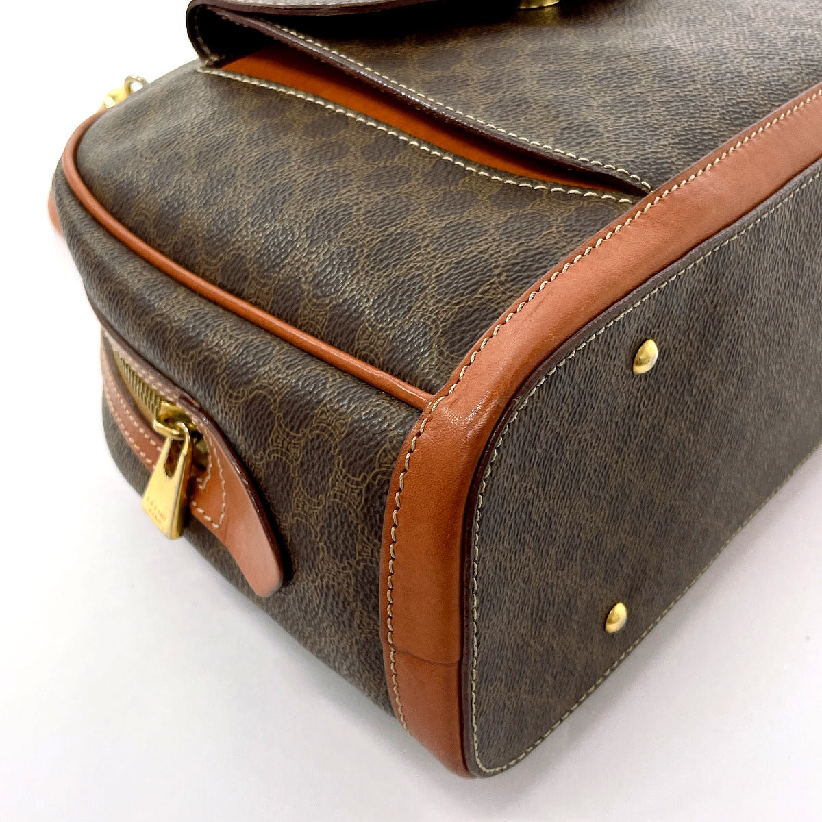CELINE Handbag PVC, Leather Brown Macadam Women