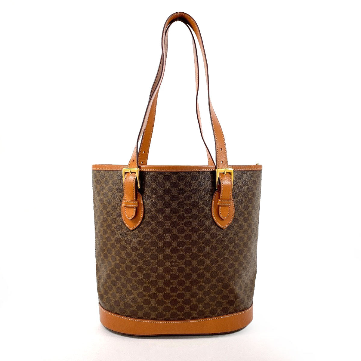CELINE Shoulder Bag PVC, Leather Brown Macadam Women