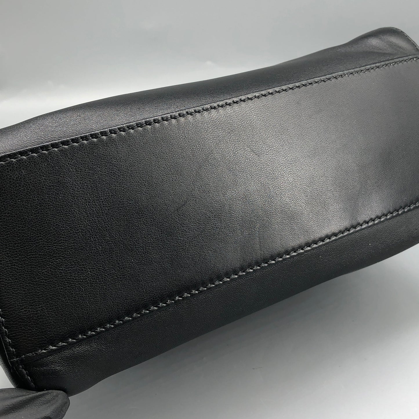Fendi Mini Black Smooth Leather Peekaboo Handbag