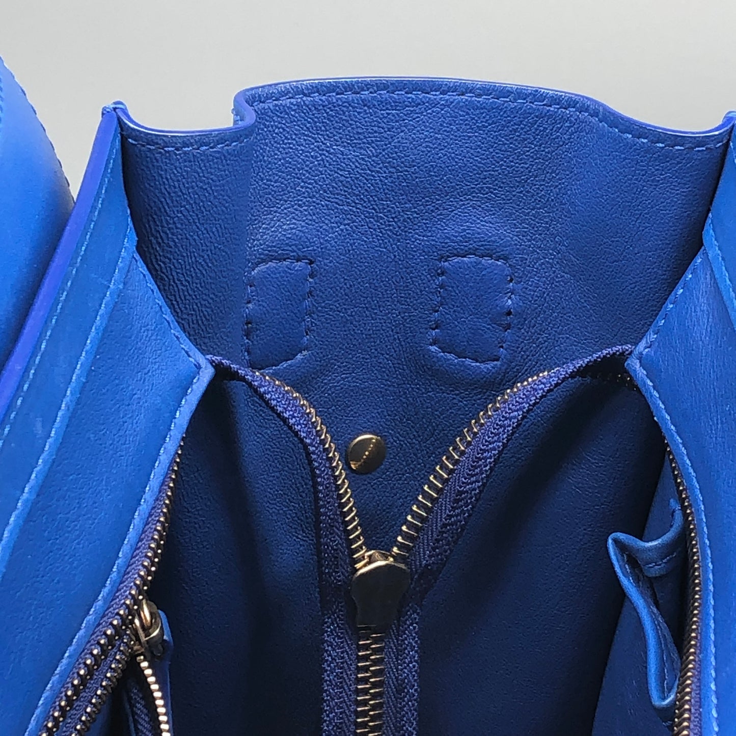 Celine Royal Blue Smooth Leather Luggage Handbag