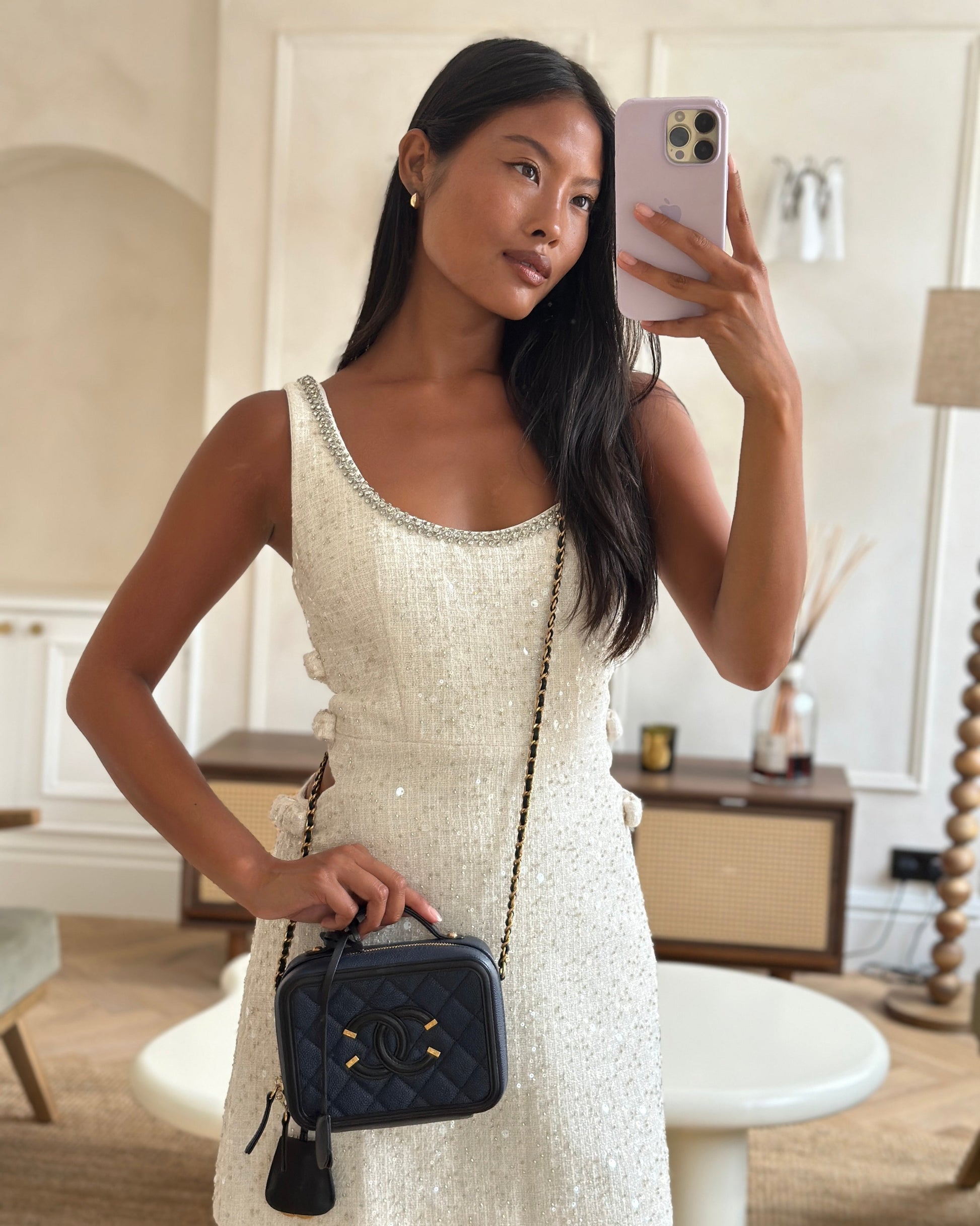 Chanel *HOT* Chanel Navy & Black Vanity Bag - Rovelle Bags