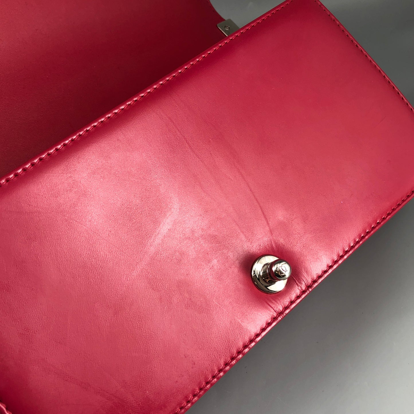 Chanel Boy Perforated Lambskin Quilted Shoulder Bag Hot Pink