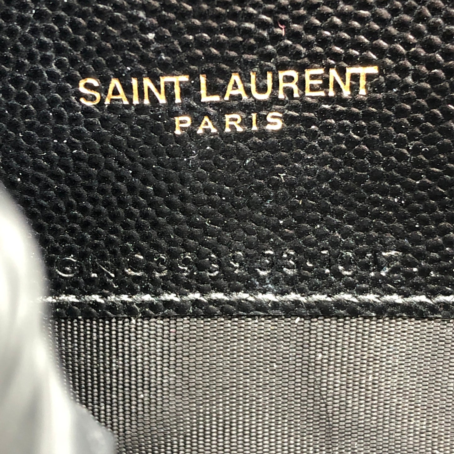 Saint Laurent Envelope Chevron Grain Leather Chain Shoulder Bag Black