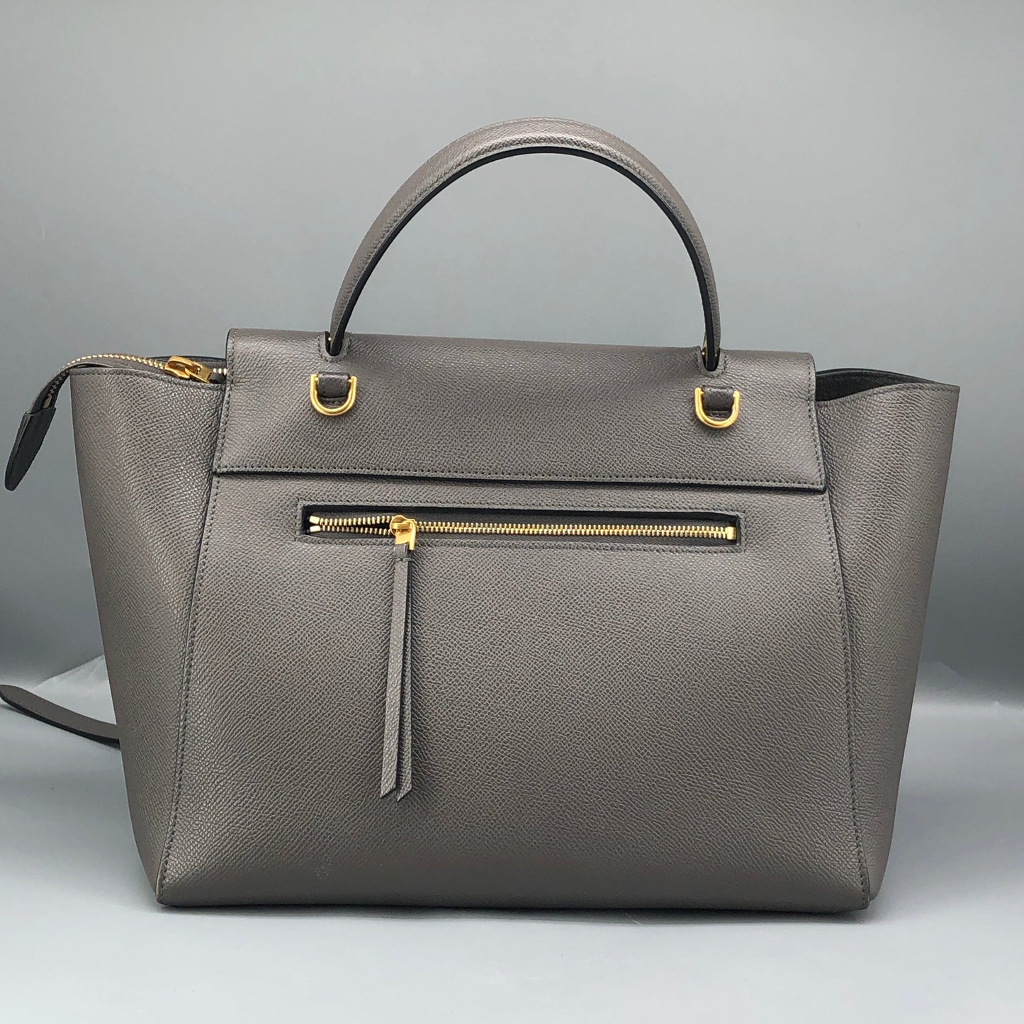 Celine Mini Belt Bag Grey Grained Leather Handbag