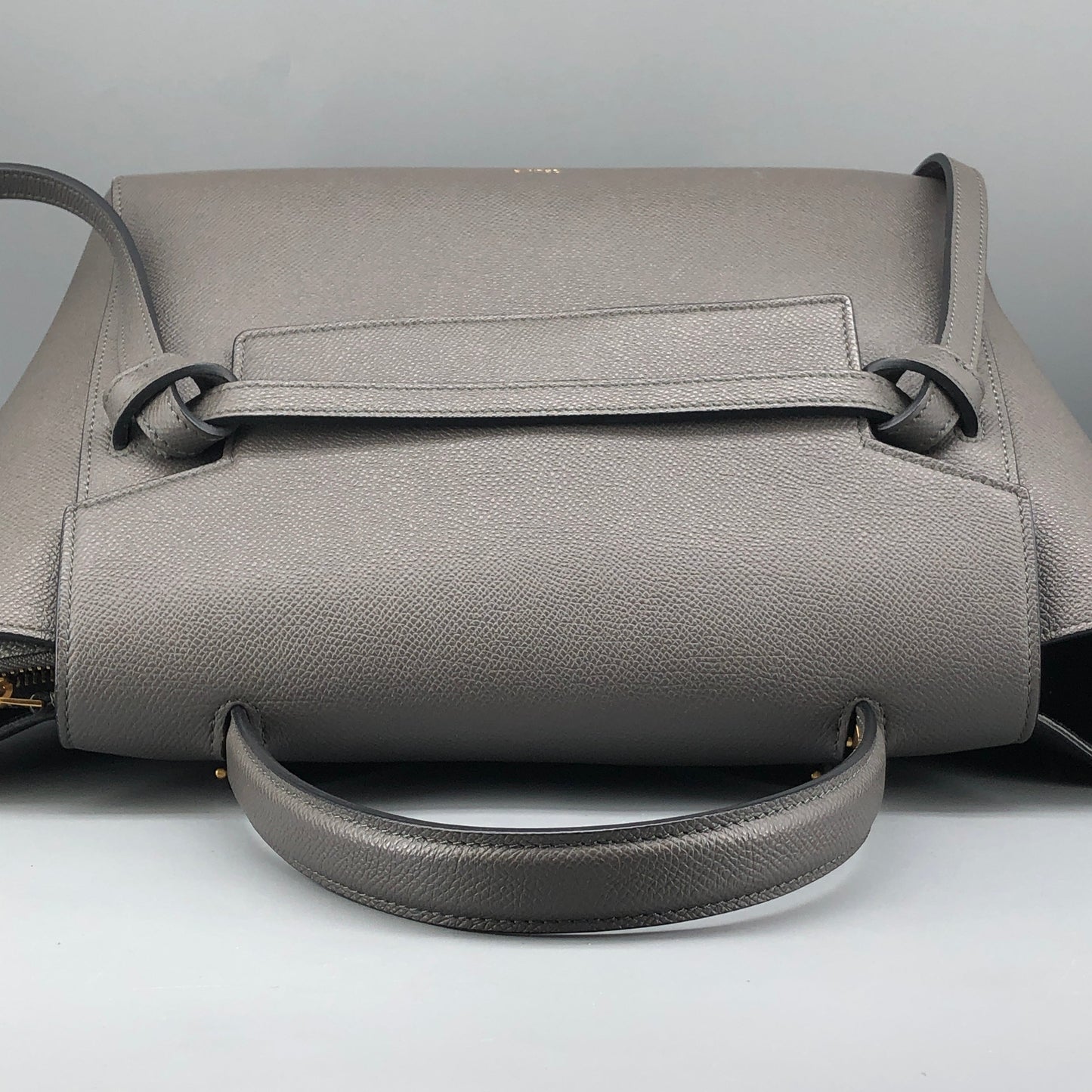 Celine Mini Belt Bag Grey Grained Leather Handbag