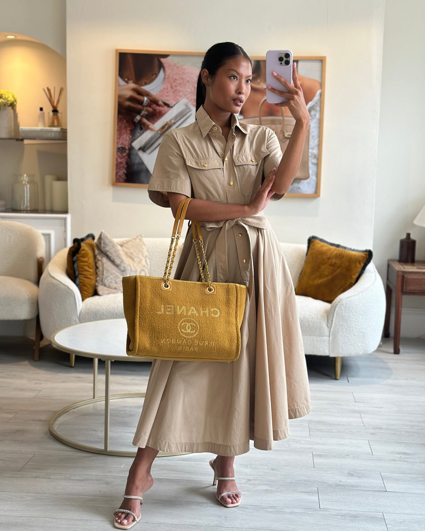 Chanel *HOT* Chanel Mustard Yellow Small Tote Bag - Rovelle Bags