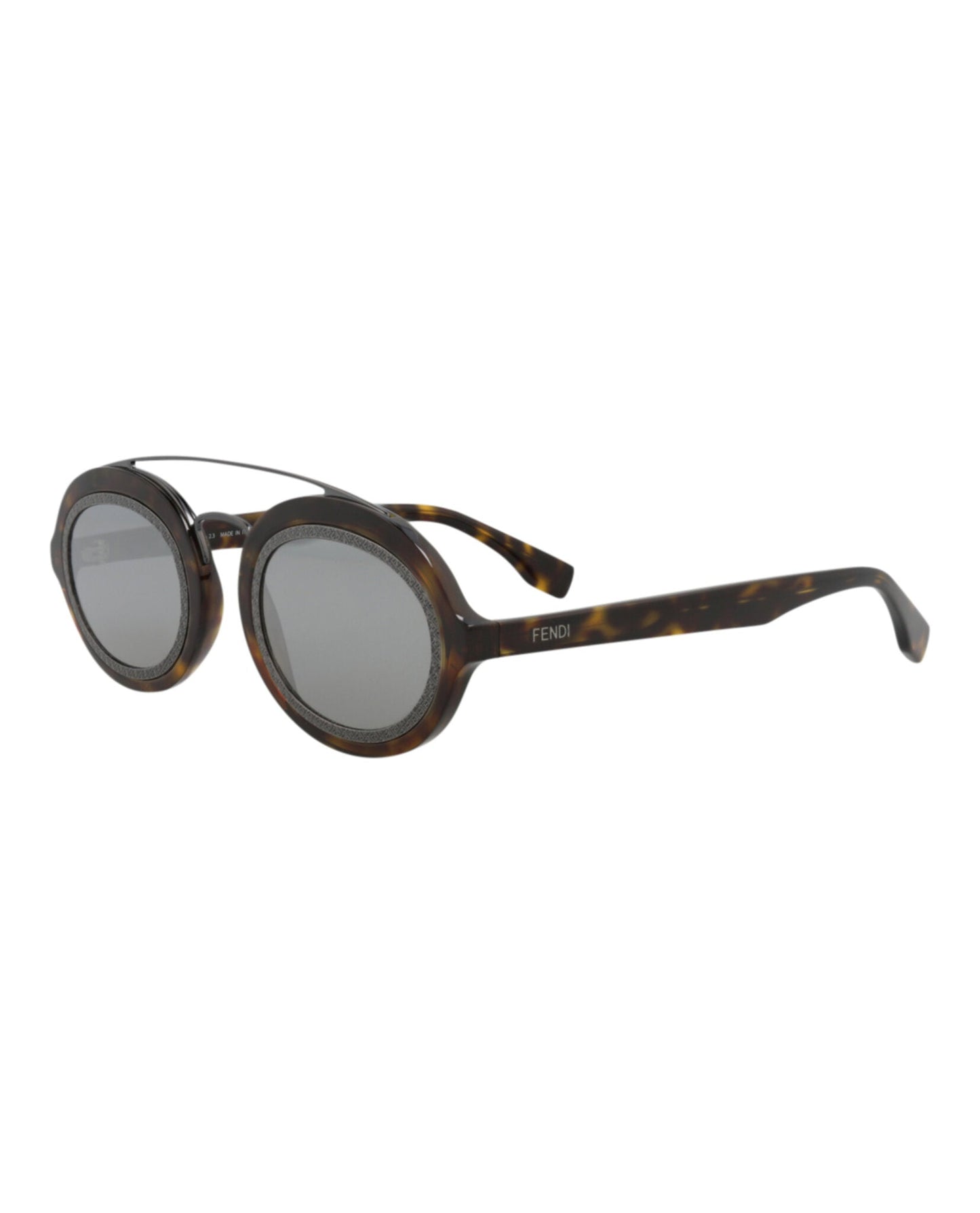 Fendi Womens Aviator Havana Havana Silver Fashion Designer Eyewear