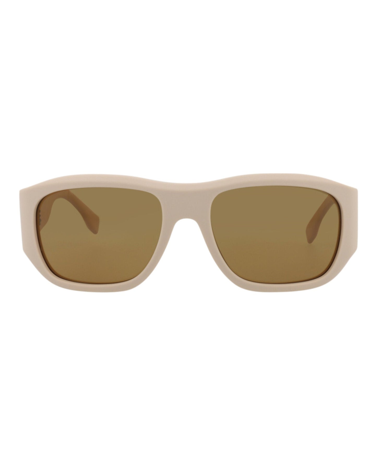 Fendi Mens Square/Rectangle Beige Beige Nicotine Fashion Designer Eyewear