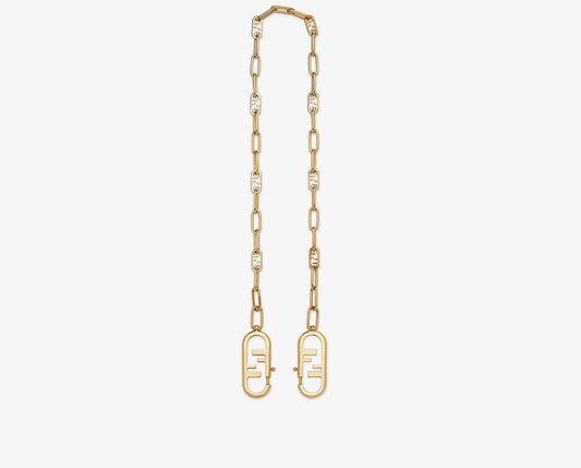 FENDI TIMELESS GOLD COLORED METAL CHAIN SHOULDER STRAP