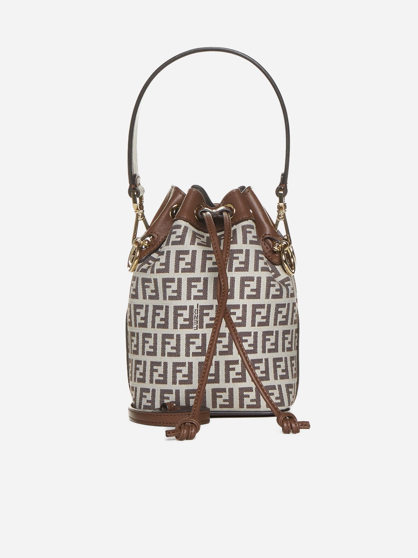 FENDI FF MINI MON TR SOR BUCKET BAG WITH SHOULDER STRAP