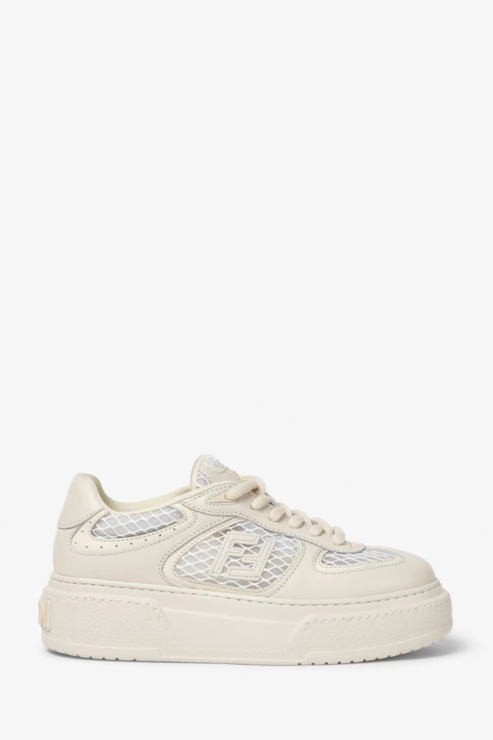 Fendi Match Leather And Mesh Platform Low-Tops