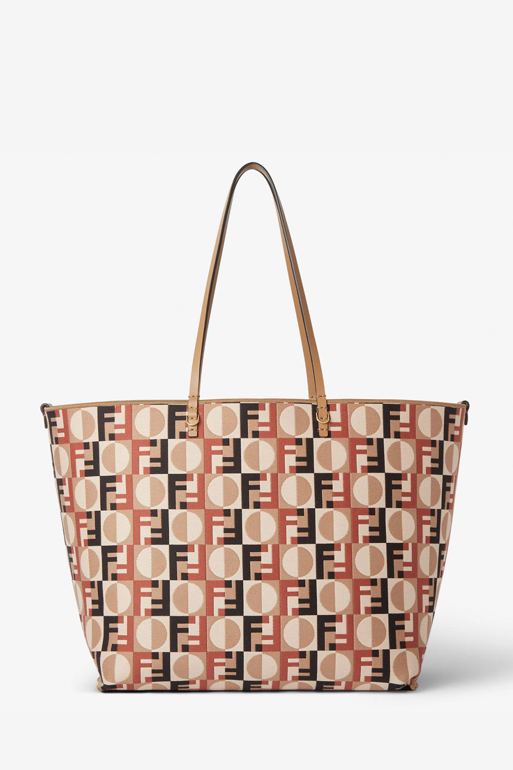 Roll Large Striped Pequin And Fendi Optical Jacquard Fabric Shopper