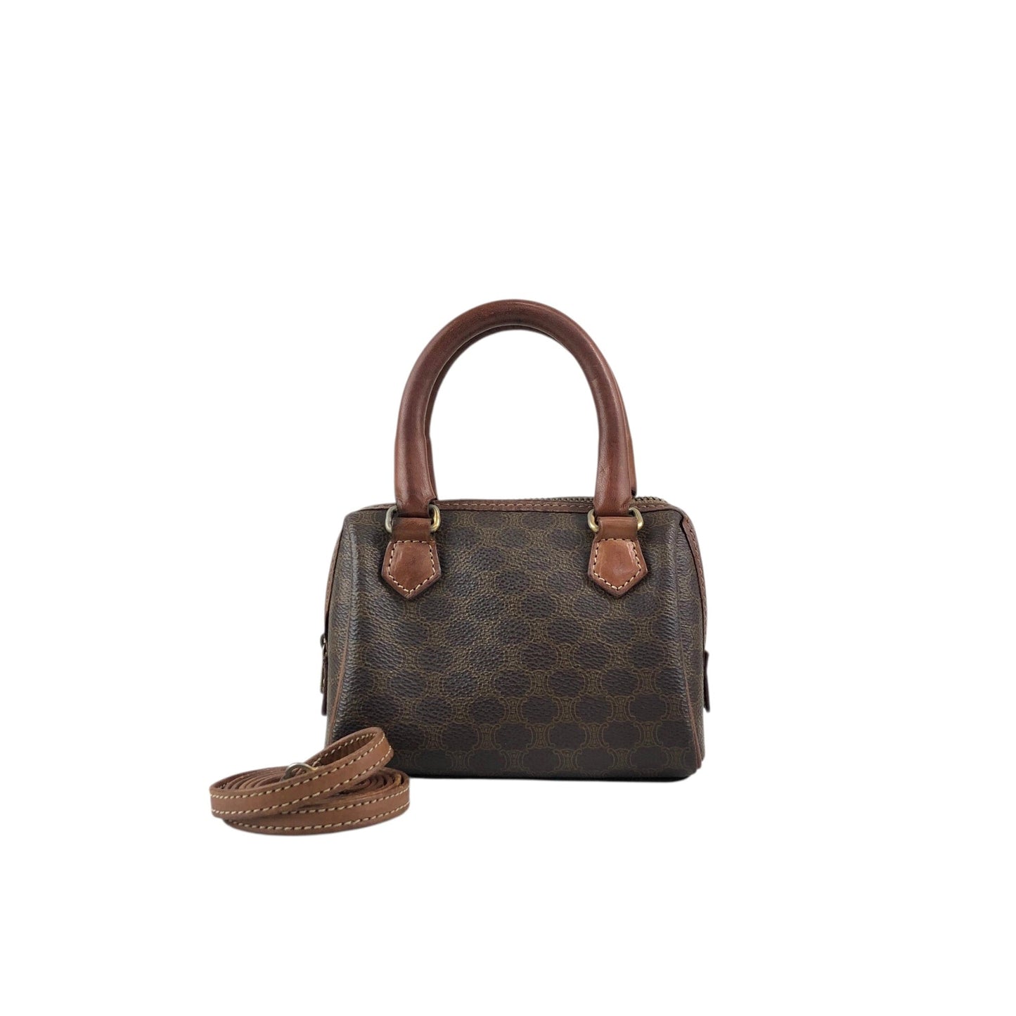 CELINE Macadam Two-way Small Boston bag Shoulder bag Brown bnscrs