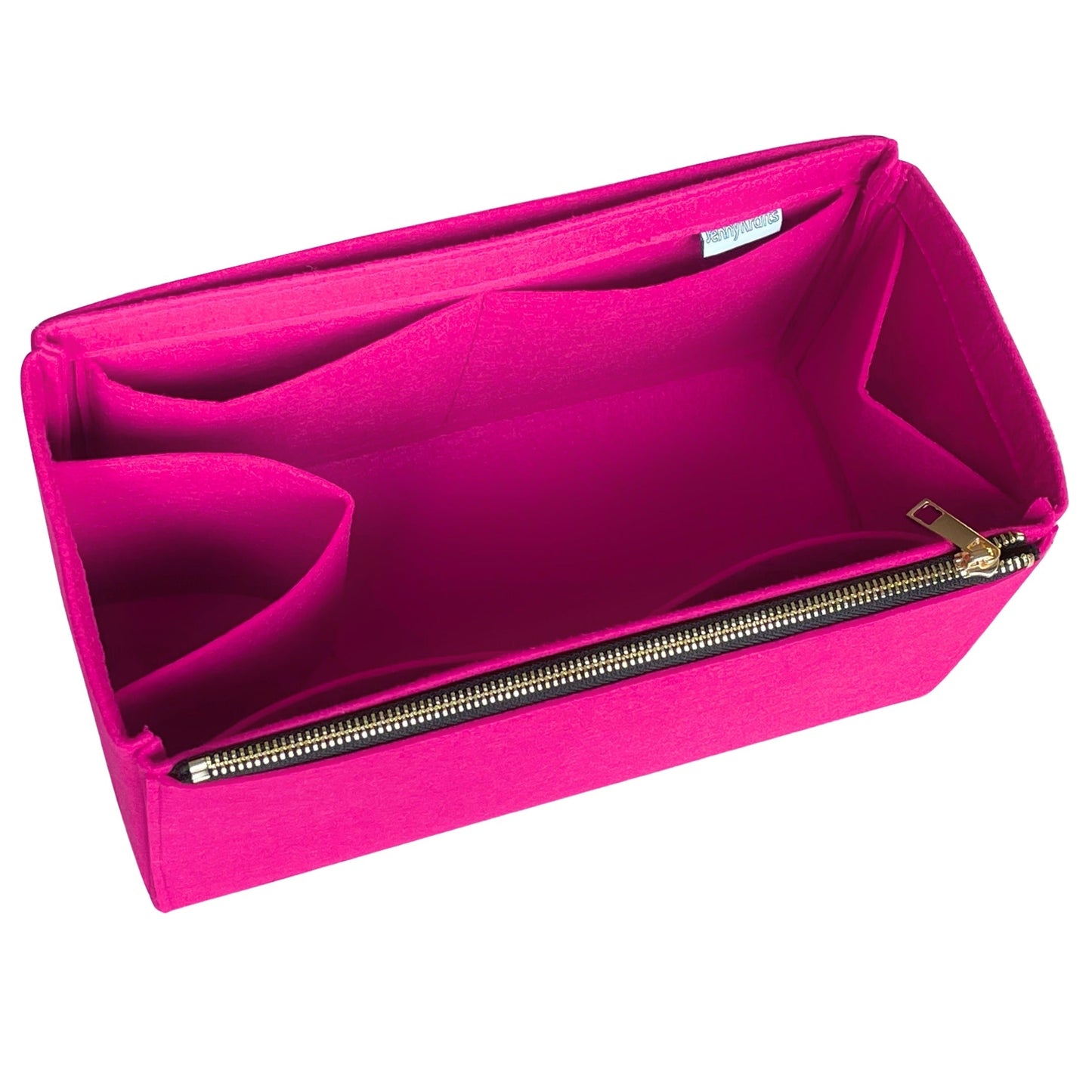 Organizer for [Origami Medium Bag, Fendi] Bag Insert (Felt, Long Zip and Open Compartment)