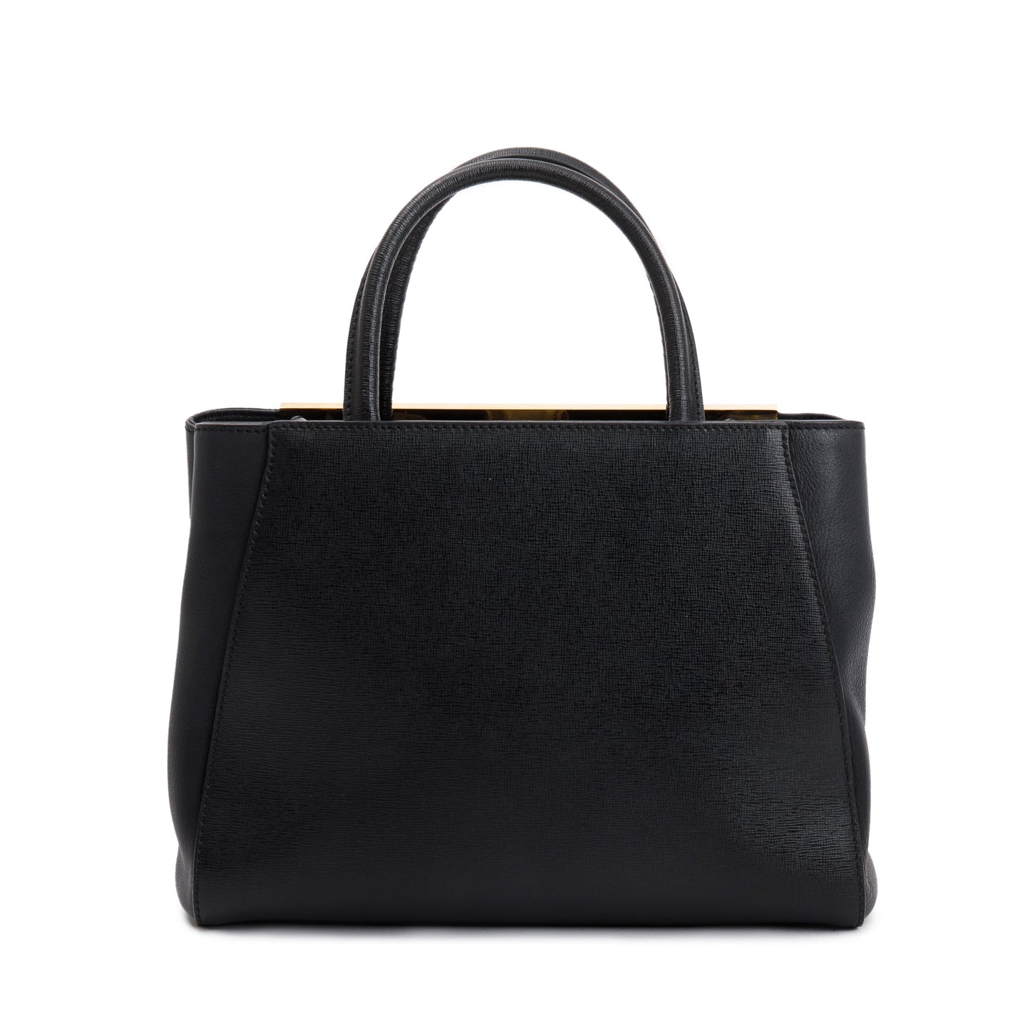 Fendi Black Vitello Elite Leather Petite 2Jours Tote