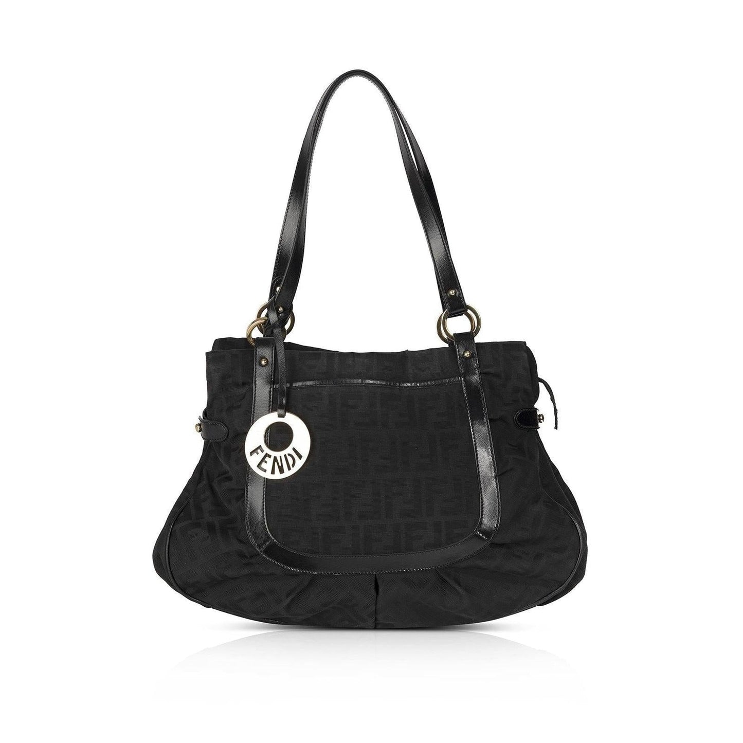Fendi Black Zucca Large Chef Shoulder Bag