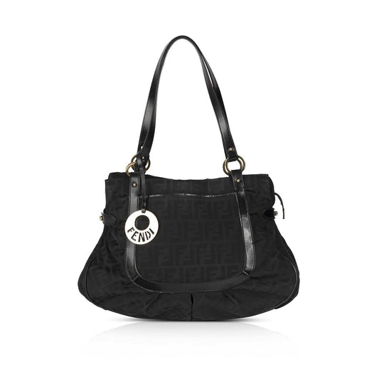 Fendi Black Zucca Large Chef Shoulder Bag