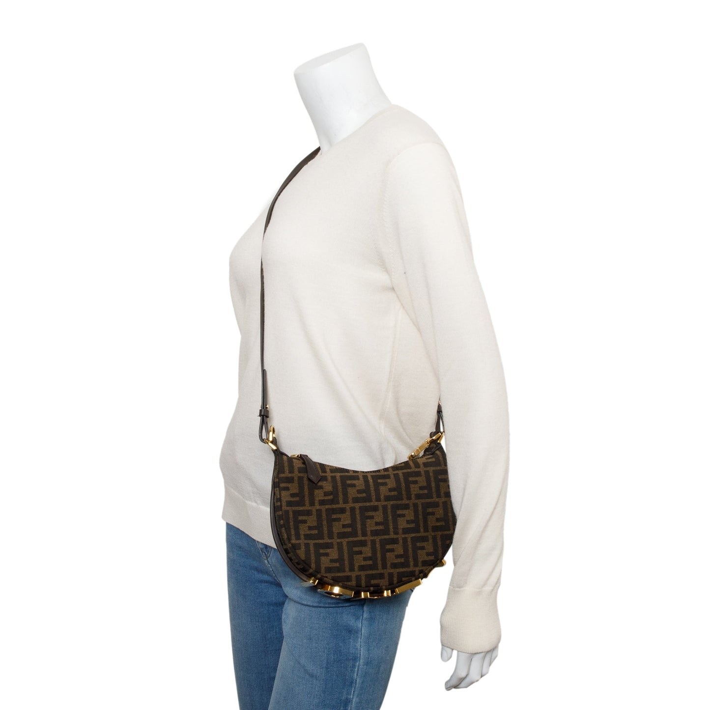 Fendi Brown FF Zucca Jacquard Mini Fendigraphy Bag