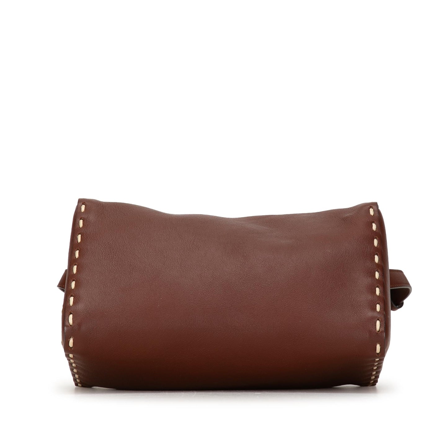Fendi Calfskin Selleria Triangle Shoulder Bag (SHG-PYwPIP)