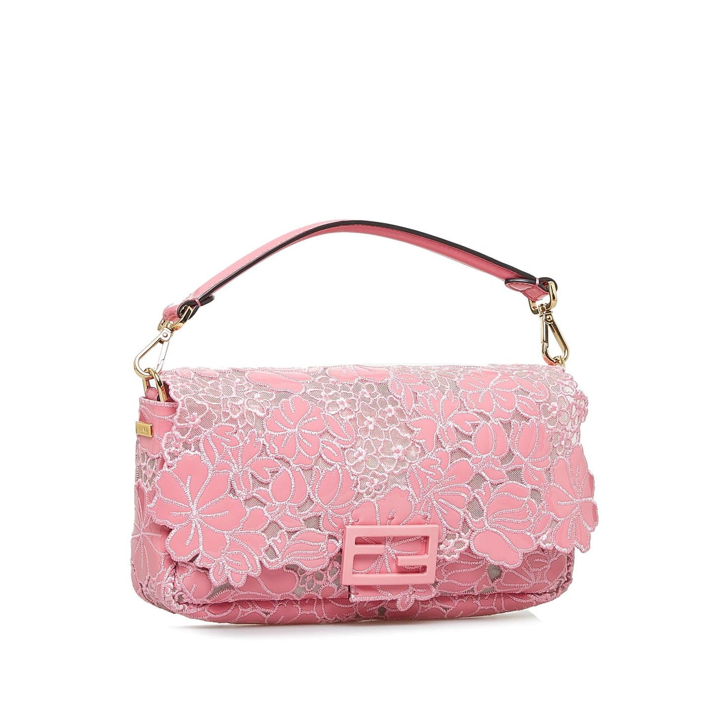 Fendi Embroidered Lace Baguette (SHG-PcQc93)