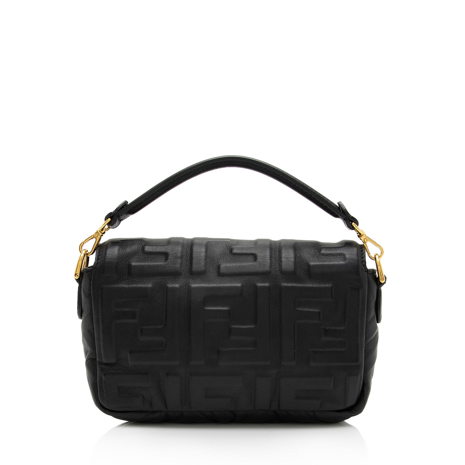 Fendi FF Embossed Mini Baguette Shoulder Bag